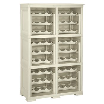 6 Estantería De Almacenamiento Modular Con Estante Para 72 Botellas Gris