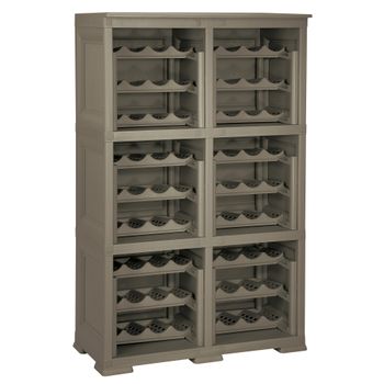 6 Estantería De Almacenamiento Modular Con Estante Para 72 Botellas Wengué