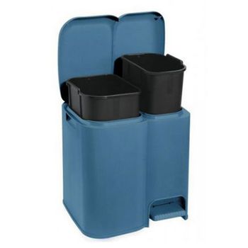 Cubo De Reciclaje "patty2" Con Dos Compartimentos Y Cubos Extraibles Color Azul
