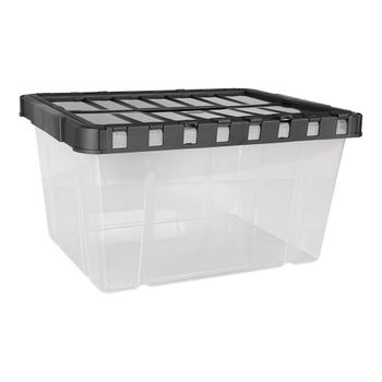 Caja De Almacenaje Con Tapa Double Transparente Antracita (29 L)