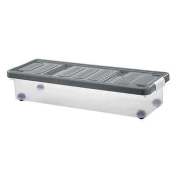 Caja De Almacenaje Plástico Keeeper Robert 60 X 40 X 22 Cm 45l Gris con  Ofertas en Carrefour