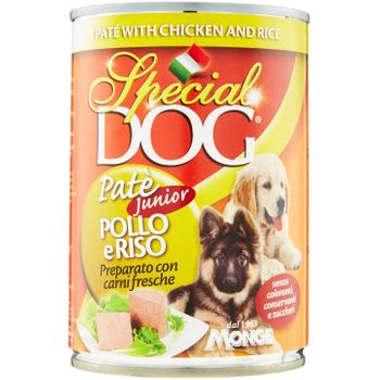 Paté Junior De Pollo Y Arroz Monge Special Dog En Lata Formato De 400gr