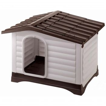 Caseta para perro 7house exterior blanco/gris 92x87x91 cm