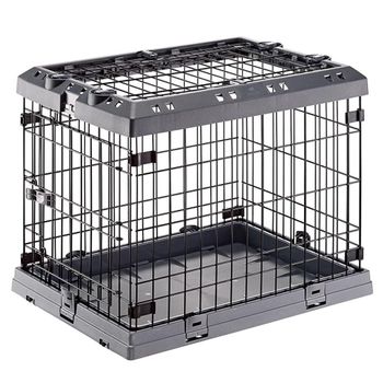 Jaula de metal para perros plegable PawHut 60x43x49,5 cm negro