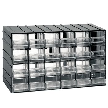 Almacenamiento Modular Plástico 24 Cajones Transparentes 382x148x230 Mm