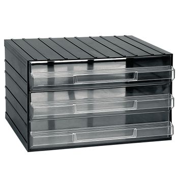 Unidad De Almacenamiento Modular Plástico Con 3 Cajones L382xp290xh230 Mm.