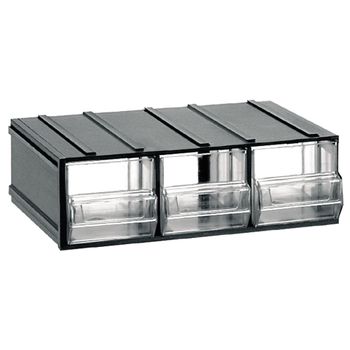 Unidad De Almacenaje Modular En Plástico L192xp148xh63 Mm Con 3 Cajones Transparentes