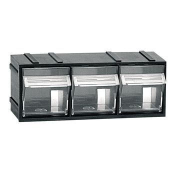 Almacenamiento Modular De Plástico: L192 X P60 X H77 Mm, 3 Cubos Basculantes Transparentes