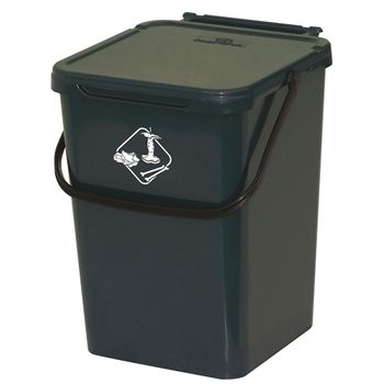 Cubo de basura ECO / papelera polivalente con tapa cerrable, Grande,  Plástico resistente (PP), 23 l, Mats, Verde