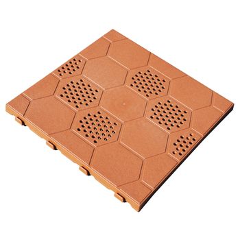 Suelo Para Terraza O Jardín De 39x39x2,5 Cm Superficie 0,15 M² Colección Easy - Terracota