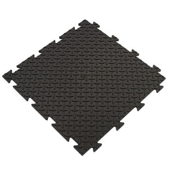 Suelo Exterior De Caucho De 48,3x48,3 Cm Superficie 0,23m² Colección Tenax – Negro