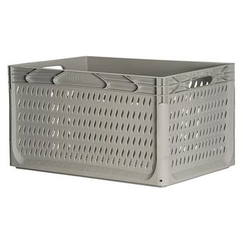 Caja Industrial Perforada De Polipropileno Artplast 60x40x32 Cm Gris