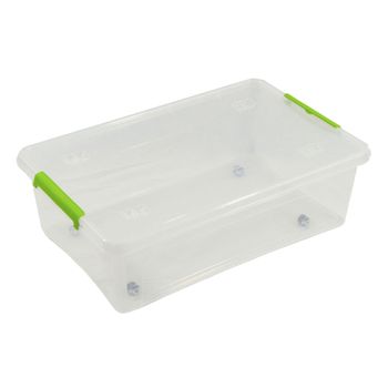 Caja Transparente Con Cubierta, Ruedas Y Cierre 585x390x170mm Artplast