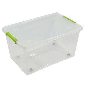 Caja Tranparente Ruedas Y Cierre Por Enganche 585x390x300mm Artplast