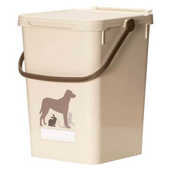 Contenedor Para Comida De Mascotas Con Tapa Y Asa Artplast 22,5x24x30 Cm Beige