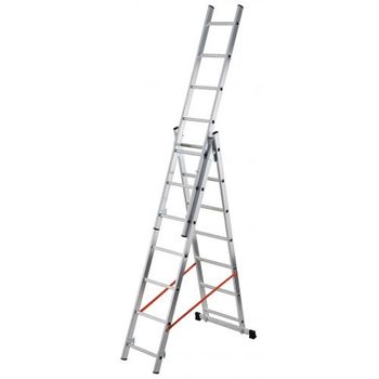 Escalera Profesional De Aluminio De Apoyo Extensible Con Barra  Estabilizadora 2 X 11 Peldaños Serie Top con Ofertas en Carrefour