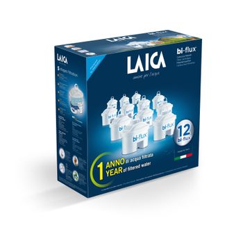 Pack De12 Filtros Bi-flux Laica - Compatible Con Jarras De Otras Marcas - Bpa Free