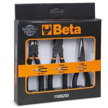 Conjunto De 3 Alicates 1169g/d3 Mangos Recubiertos Pvc Beta Tools