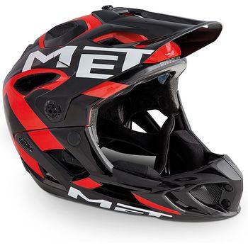 Met Casco Parachute Negro/rojo Brillo