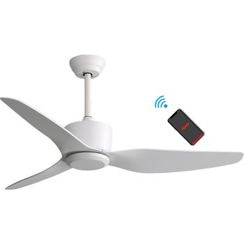 Ventilador De Techo 40w Silencioso Ø132cm, Blanco- Mimbre- Con Luz- Mando A  Distancia, Create - Wind Rattan con Ofertas en Carrefour