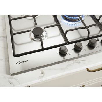 Candy Classic Chw74wtx Acero Inoxidable Integrado 75 Cm Encimera De Gas 5 Zona(s)