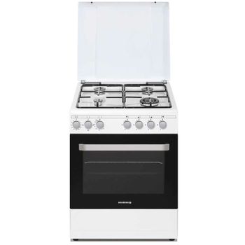 Cocina a gas  Fagor 3CLG-610BX, Gas Natural, 4 quemadores, Horno 77 l,  Limpieza por vapor, 60 cm, Inox