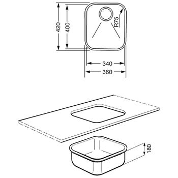 Smeg Um40 Fregadero Fregadero Encastrado Bajo Encimera Rectangular Acero Inoxidable