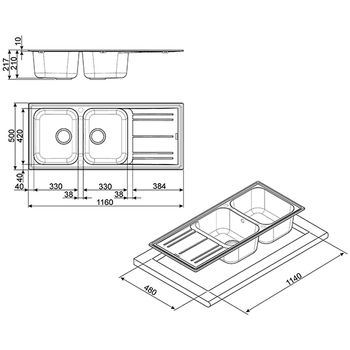 Smeg Lz116b Sintético Fregadero