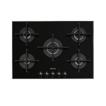 Placa Gas Smeg Pv175b3 72cm Negro 5f