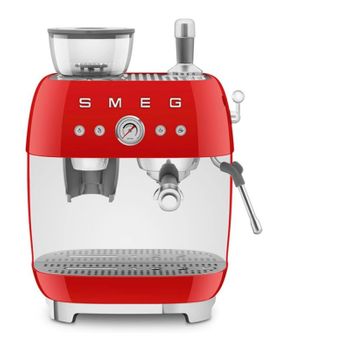 Cafetera Express Smeg Egf03rdeu Molinillo Rojo