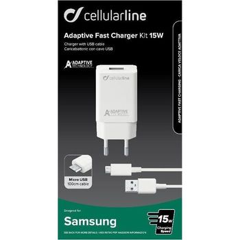 Cellularline Adaptive Fast Charger Kit 15w - Micro Usb - Samsung
