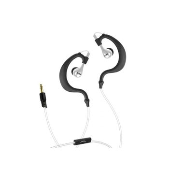 Sbs - Tesportineark Gancho De Oreja Binaurale Alámbrico Negro, Color Blanco Auriculares Para Móvil