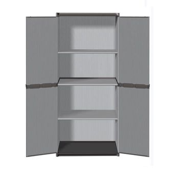 ⇒ Armario resina 2 puertas terry j-line gris 163,5x68x37,5cm ▷ Precio. ▷  Comprar con los Mejores Precios. Ofertas online