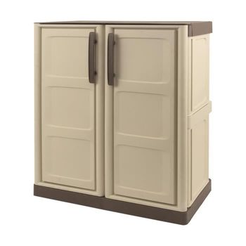 ARMARIO BAJO 2PUERTAS 2BALDAS RESINA BEIGE 70X44X88