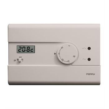 Analógico Digital Perry 1tp Te410b Slim Termostato De Pared Serie 230v Blanco Con Control On/off/reduce Night Niveles De Temperatura 1 Control Continuo _ 1 Pantalla Lcd Fija Reducida 1 Led Estado Del Relé Entrada Remota De Control De Reducción Nocturn