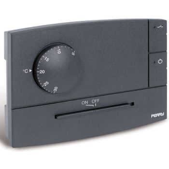 Perry 1tp Te501a Termostato Electrónico De Pared Serie Zefiro Con Indicador De Antracita On/off Control On/off Funcionamiento Alimentación 230v50-60 Hz Instalación Desde Pared O Semi-empotrada Reducción Nocturna Entrada Remota -4°c Estado Del Relé 