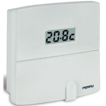 Termostato Digital De Pared Perry 1tp Te532b Serie Zefiro 230v Para Edificios Públicos 80x80 Blanco Lcd Display 2 1/3 Niveles De Temperatura 2 Anticongelante Controles No Accesibles Y Reservados Para Los Técnicos De Instalación Termostato Para Edifici