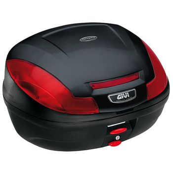 Givi Baúl Monolock 47 Lts Negro Con Catadriópticos Rojo. Incluye Parrilla Y Kit De Fijación Universal