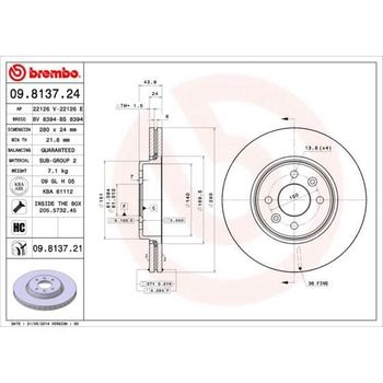 2 Disco De Freno 09.8137.21