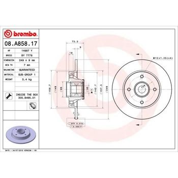 Dsq Freno Con 08.a858.17 Laminado