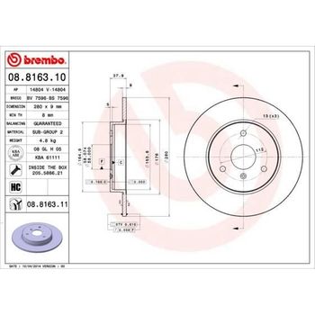 2 Disco De Freno 08.8163.10