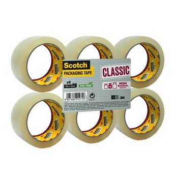 Scotch Pack 6 Cintas 50x66 Transparente Classic P.p. Resistente Al Tiempo Y