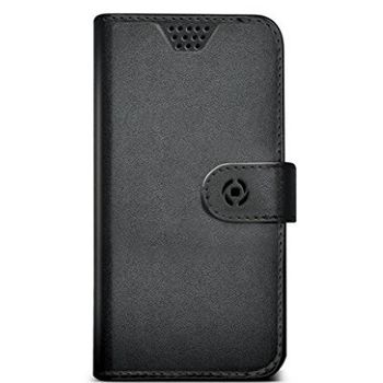 Funda Celly Universal Xl Tipo Libro Negra Y Marrón