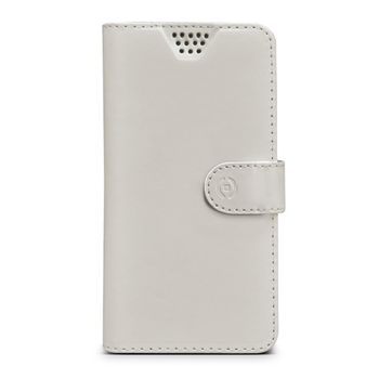 Funda Celly Universal Xxl Tipo Libro Blanca Para Móviles De 5,7"