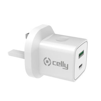 Celly Tc2usbusbc20wuk Caricabatterie Per Dispositivi Mobili Smartphone, Orologio Intelligente, Tablet Bianco Ac Interno