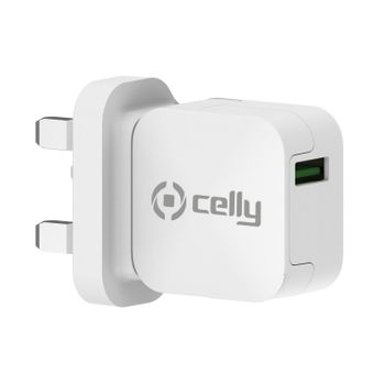 Celly Tcusbturbouk Caricabatterie Per Dispositivi Mobili Fotocamera, Comandi Di Gaming, Cuffie, Telefono Cellulare, Power Bank, Smartphone, Orologio Intelligente, Tablet, Orologio, Indossabili Bianco Ac Ricarica Rapida Interno