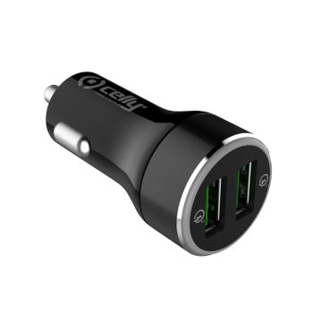 Celly Cc2usbqc30bk Cargador De Dispositivo Móvil Negro Usb Carga Rápida Auto