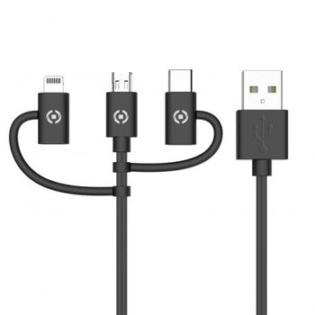 Celly - Usb3in1bk Cable Usb 1 M Usb 2.0 Usb A Micro-usb B Negro