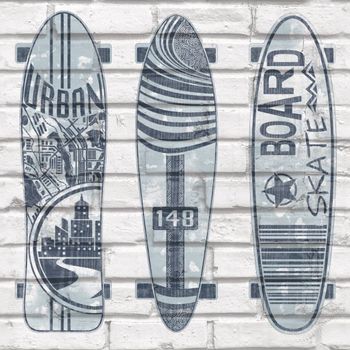 Urban Friends & Coffee Papel Pintado Tablas De Surf Azul Y Blanco Noordwand