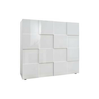 Aparador Alto Calisto  121x42x111 Cm Color Blanco Vente-unique